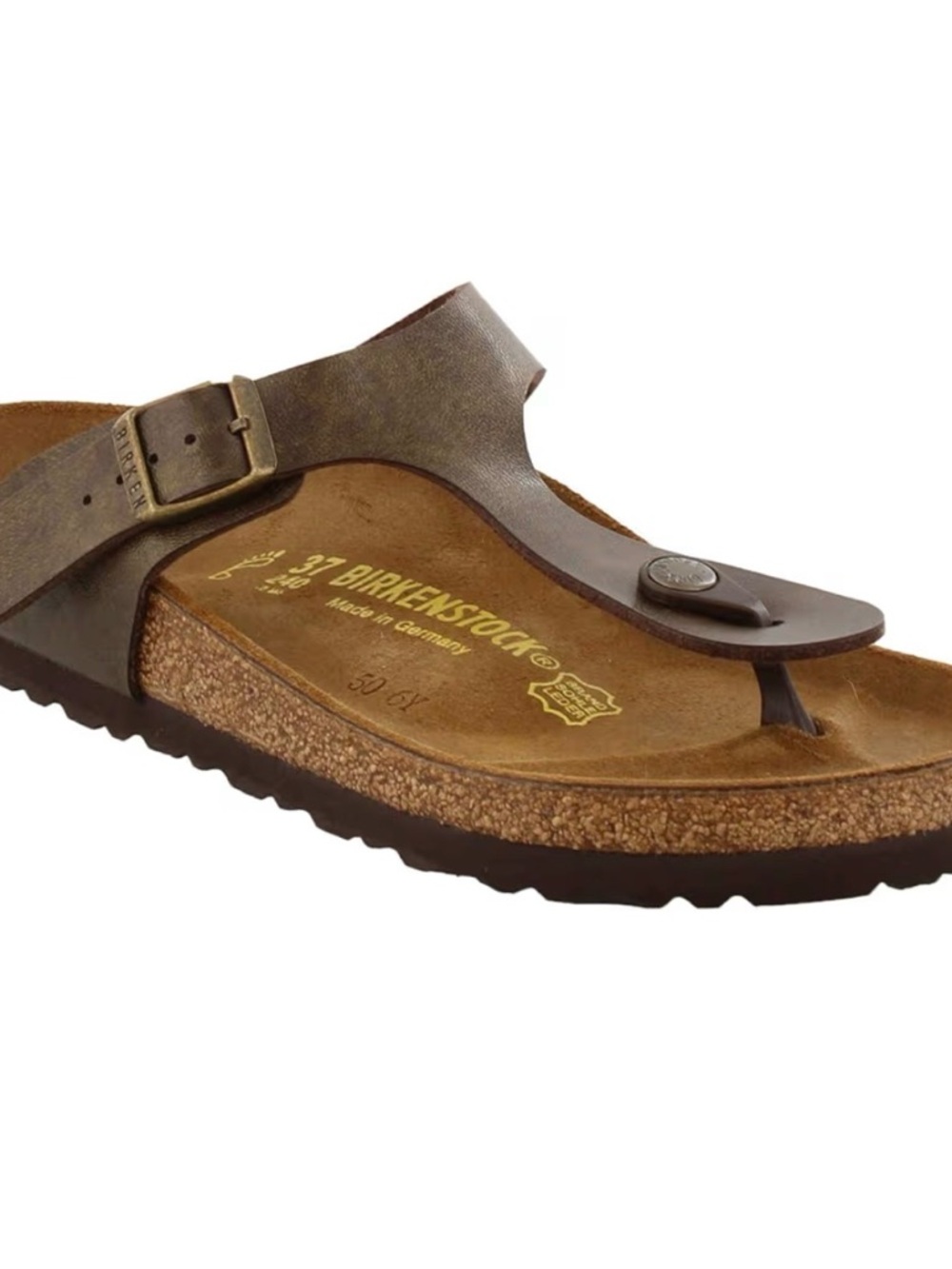 Birkenstock Brown Leather Thong Sandal with Cork Footbed Womens 39 8.5